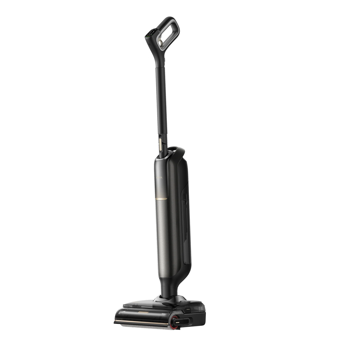 MOVA M50 Ultra wet and dry vacuum from the left, showing its water tank and slim upright handle