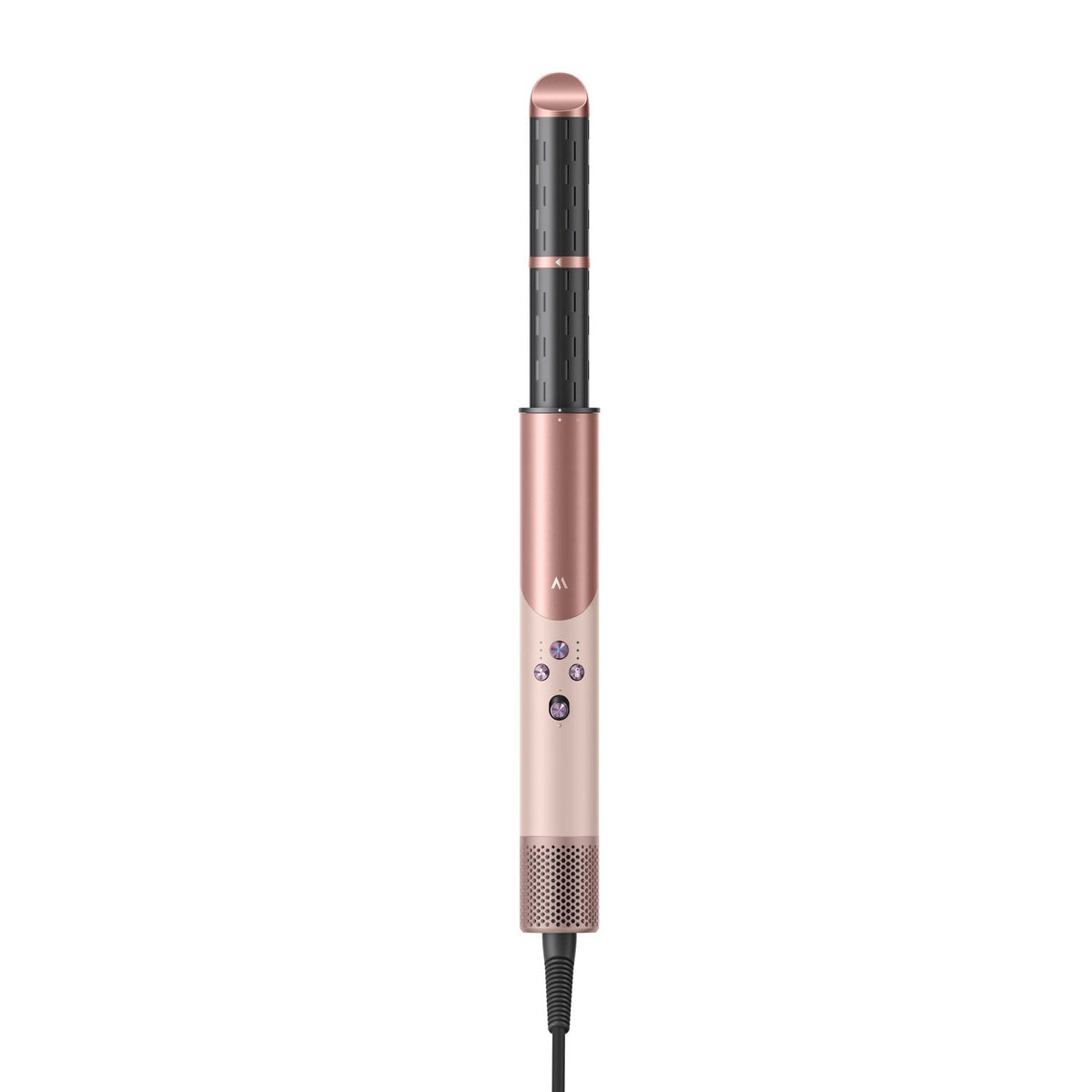 MOVA Master 10 styler fitted with the 32mm auto-wrap curling barrel, viewed from the left side